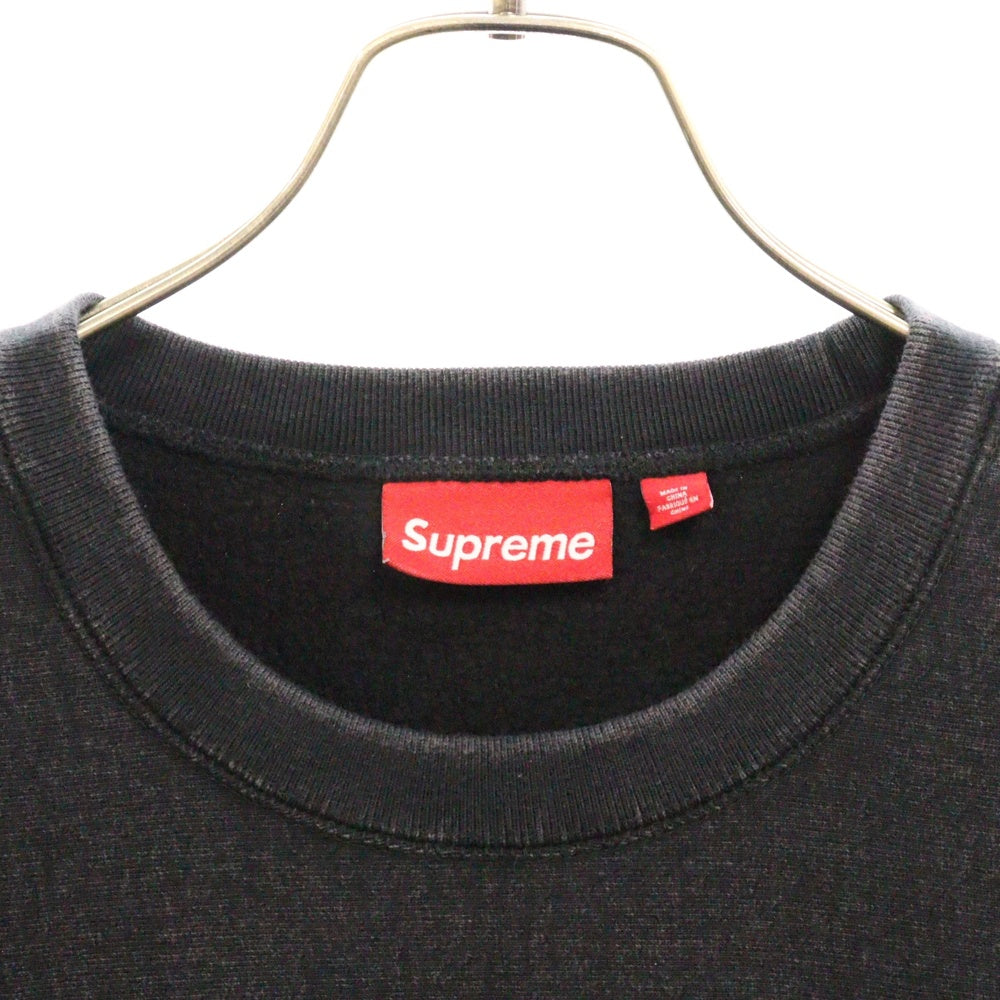 SUPREME(シュプリーム) 25SS Washed Box Logo Crewneck ウォッシュ加工 ボックスロゴ クルーネック トレーナー ブラック