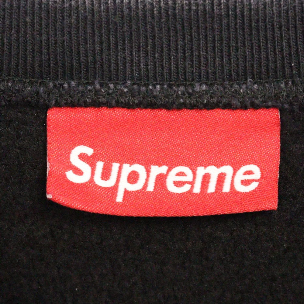 SUPREME(シュプリーム) 25SS Washed Box Logo Crewneck ウォッシュ加工 ボックスロゴ クルーネック トレーナー ブラック