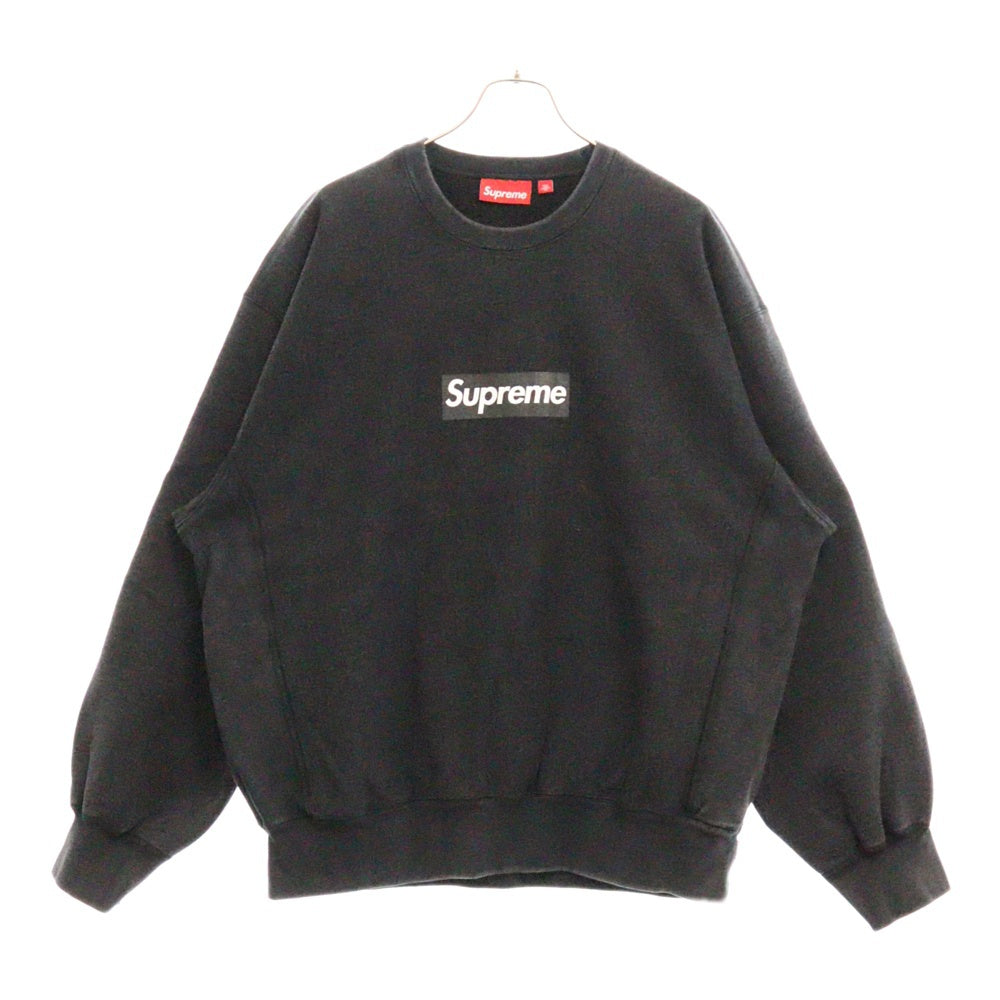 SUPREME(シュプリーム) 25SS Washed Box Logo Crewneck ウォッシュ加工 ボックスロゴ クルーネック トレーナー ブラック