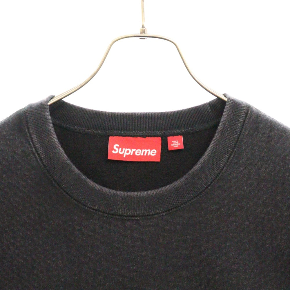SUPREME(シュプリーム) 25SS Washed Box Logo Crewneck ウォッシュ加工 ボックスロゴ クルーネック トレーナー ブラック