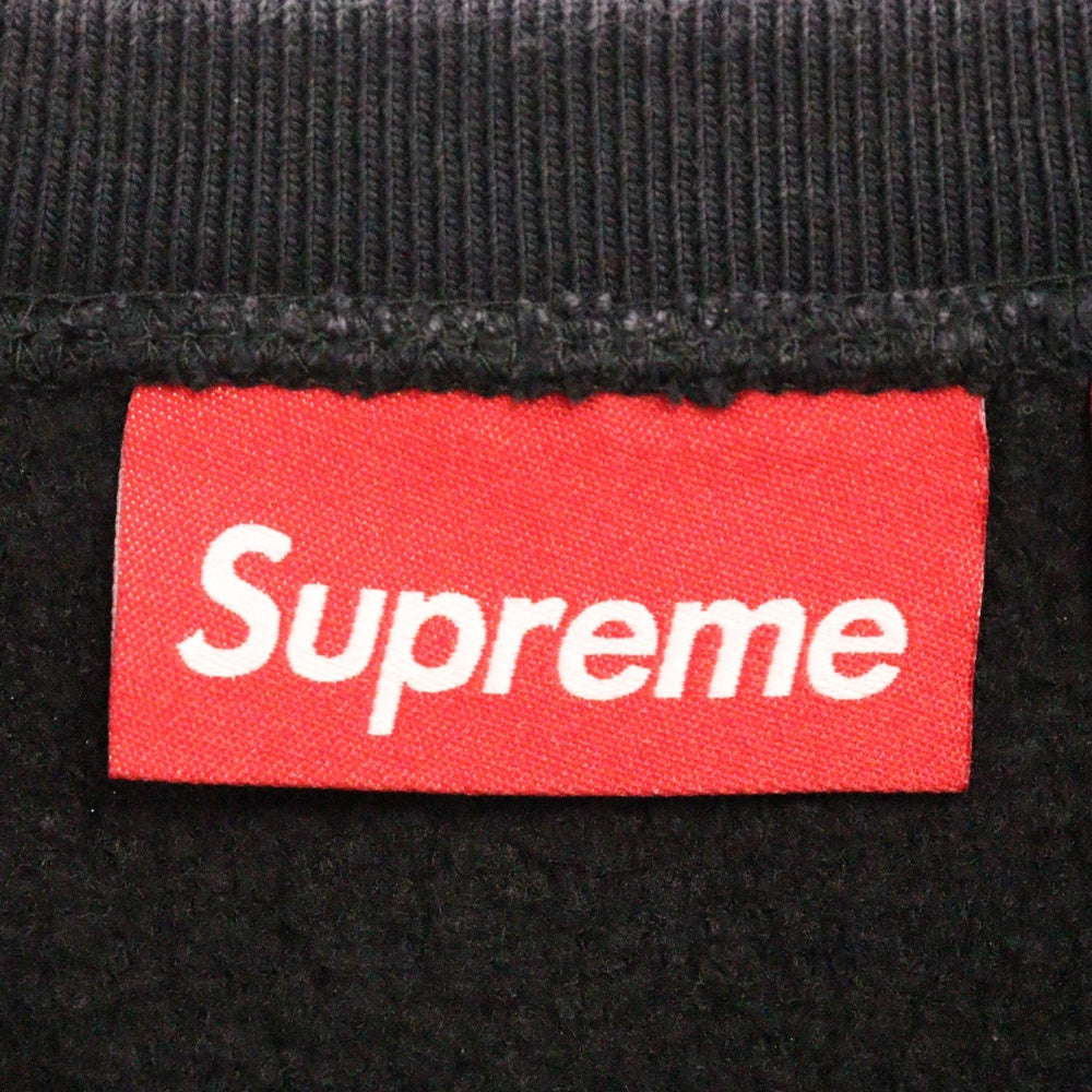 SUPREME(シュプリーム) 25SS Washed Box Logo Crewneck ウォッシュ加工 ボックスロゴ クルーネック トレーナー ブラック
