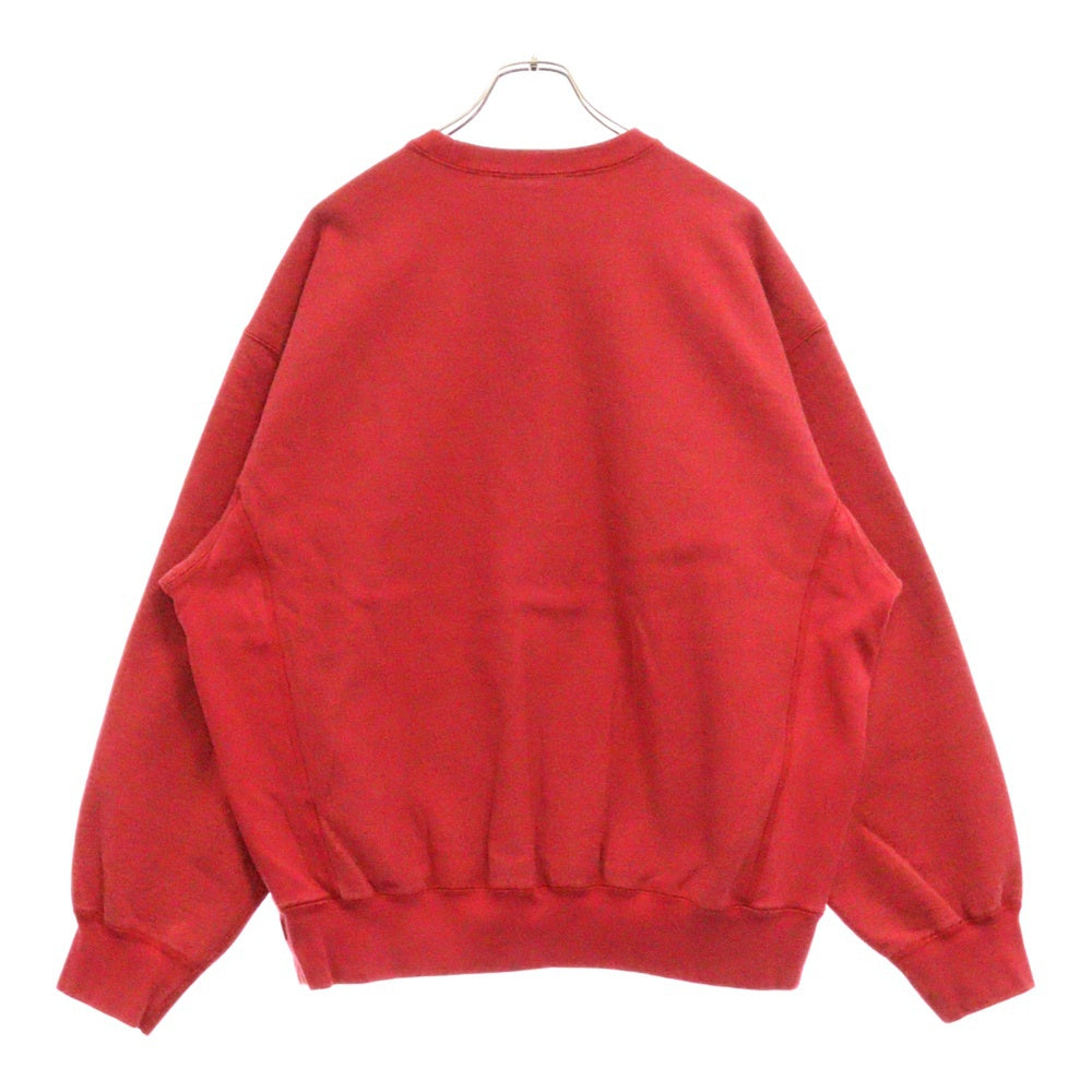 SUPREME(シュプリーム) 25SS Washed Box Logo Crewneck ウォッシュ加工 ボックスロゴ クルーネック トレーナー レッド