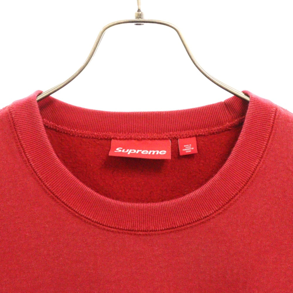 SUPREME(シュプリーム) 25SS Washed Box Logo Crewneck ウォッシュ加工 ボックスロゴ クルーネック トレーナー レッド