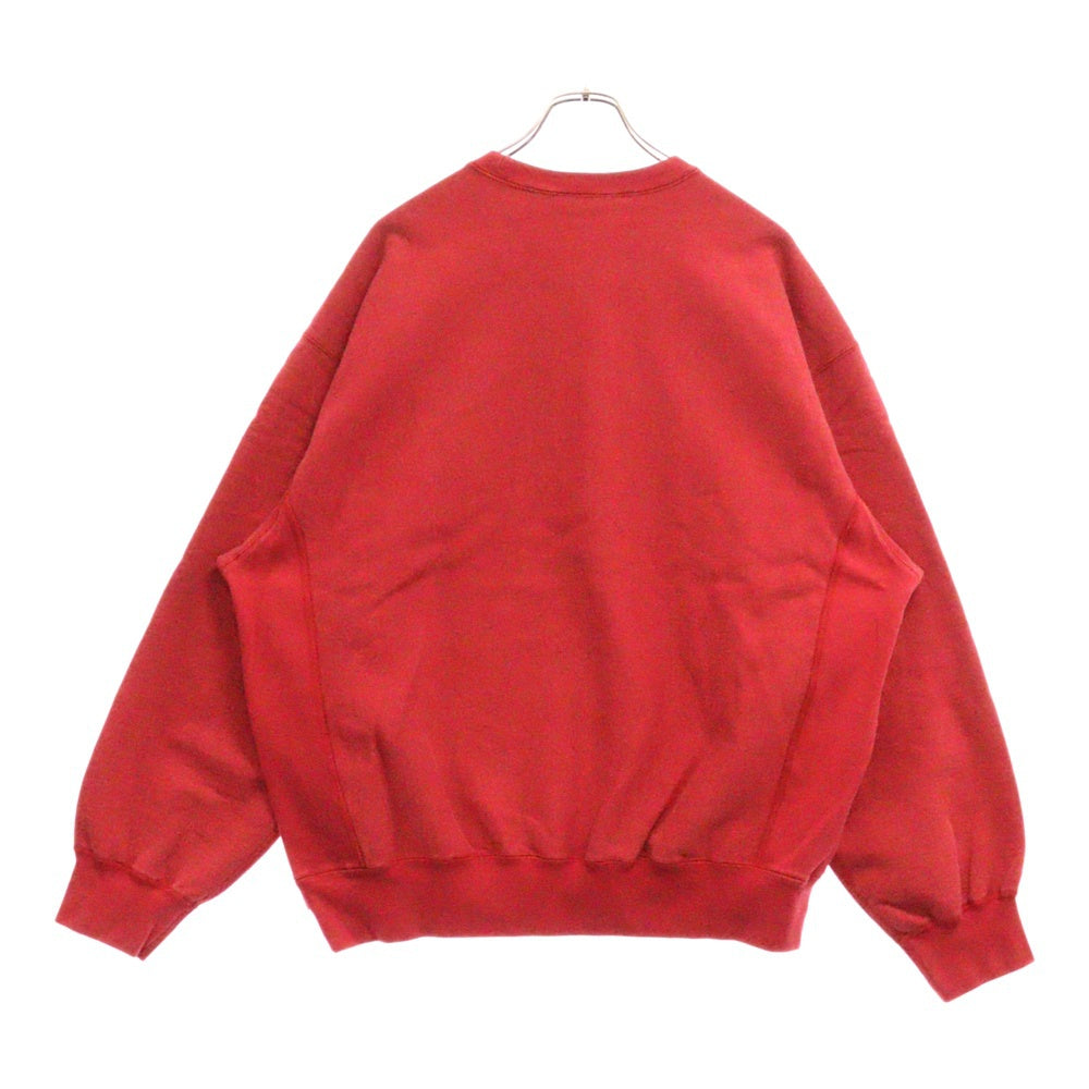 SUPREME(シュプリーム) 25SS Washed Box Logo Crewneck ウォッシュ加工 ボックスロゴ クルーネック トレーナー レッド
