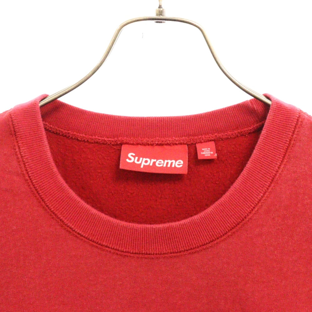 SUPREME(シュプリーム) 25SS Washed Box Logo Crewneck ウォッシュ加工 ボックスロゴ クルーネック トレーナー レッド