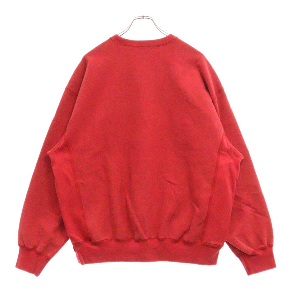 SUPREME(シュプリーム) 25SS Washed Box Logo Crewneck ウォッシュ加工 ボックスロゴ クルーネック トレーナー レッド