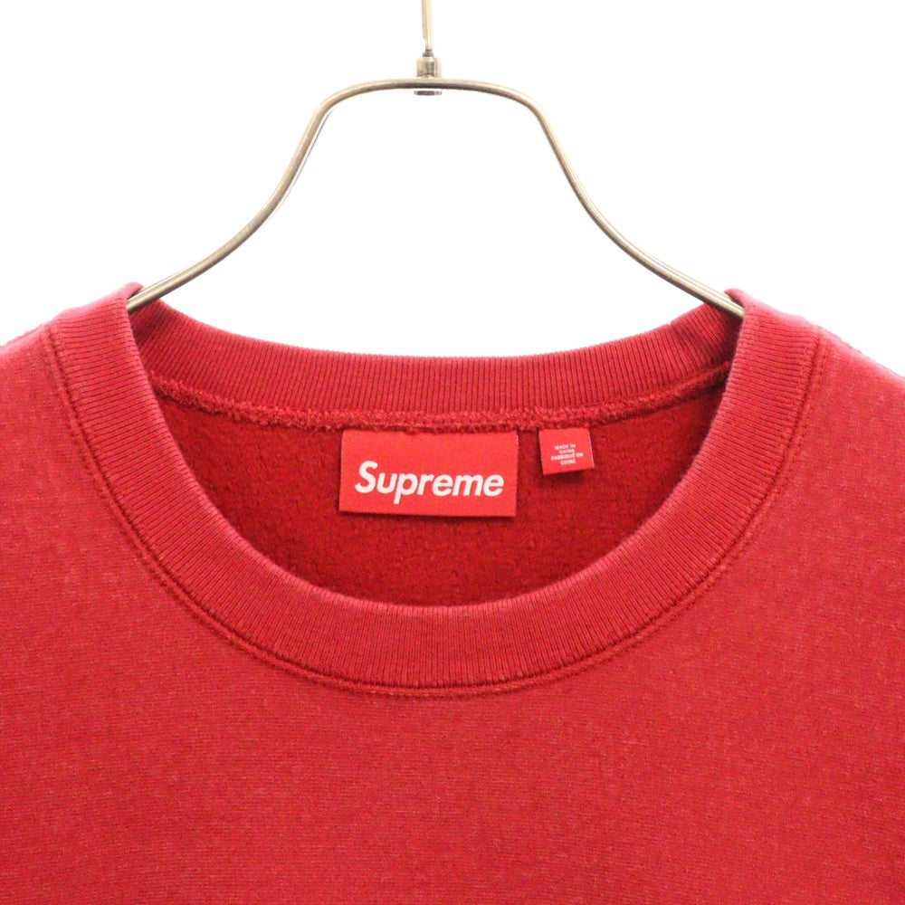 SUPREME(シュプリーム) 25SS Washed Box Logo Crewneck ウォッシュ加工 ボックスロゴ クルーネック トレーナー レッド