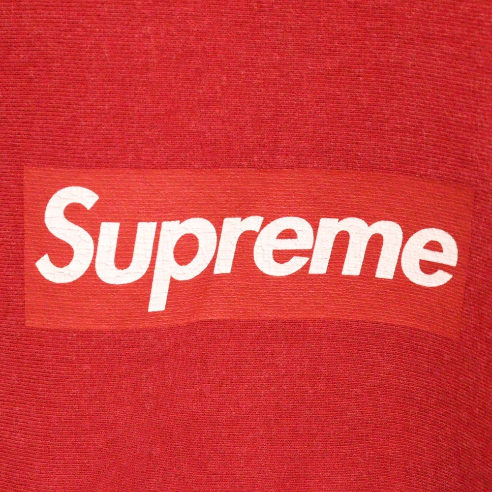 SUPREME(シュプリーム) 25SS Washed Box Logo Crewneck ウォッシュ加工 ボックスロゴ クルーネック トレーナー レッド