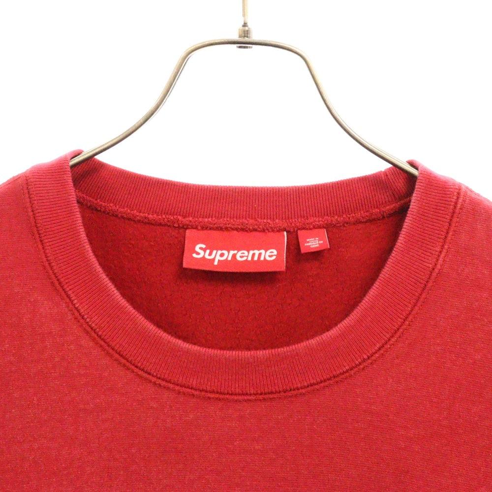 SUPREME(シュプリーム) 25SS Washed Box Logo Crewneck ウォッシュ加工 ボックスロゴ クルーネック トレーナー レッド