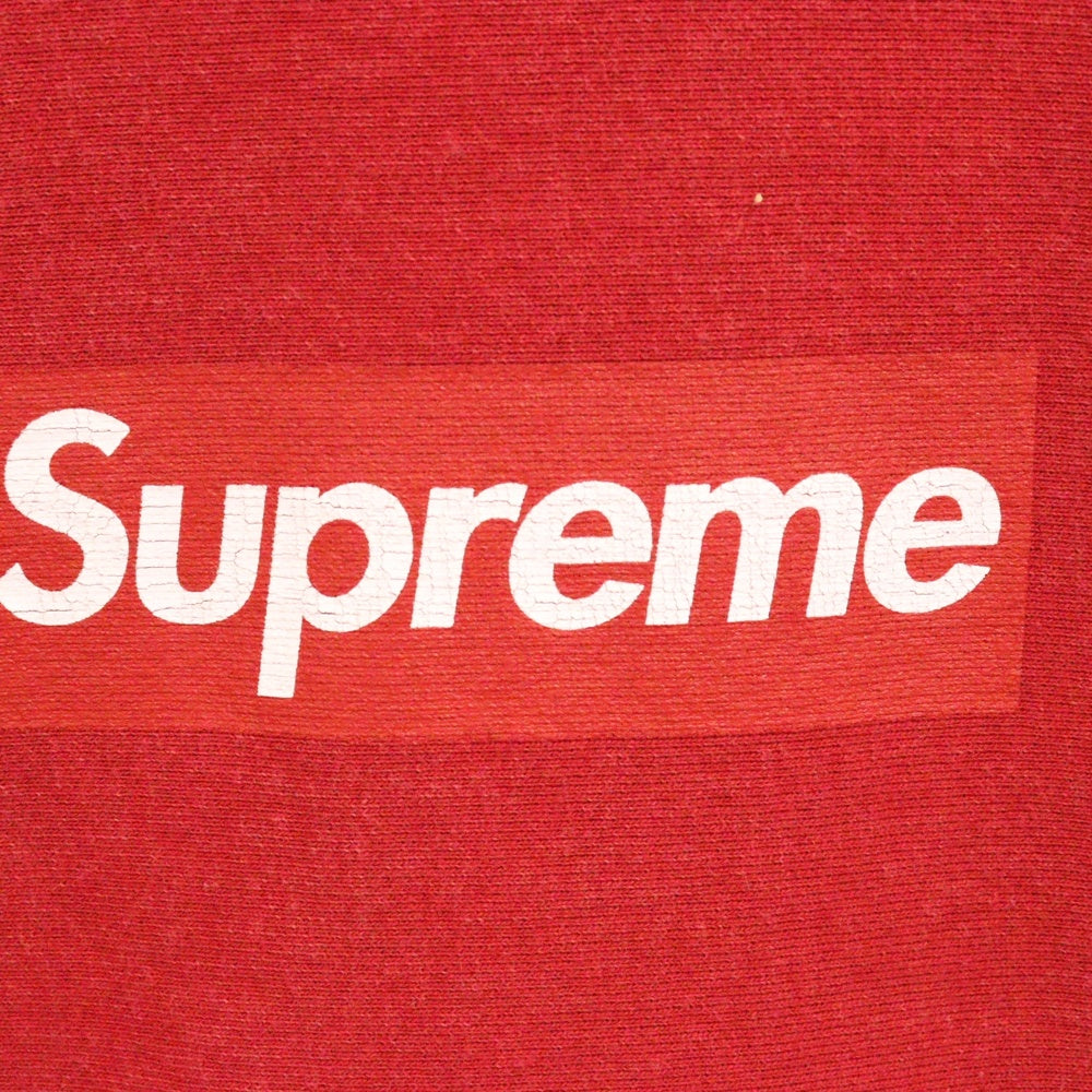 SUPREME(シュプリーム) 25SS Washed Box Logo Crewneck ウォッシュ加工 ボックスロゴ クルーネック トレーナー レッド