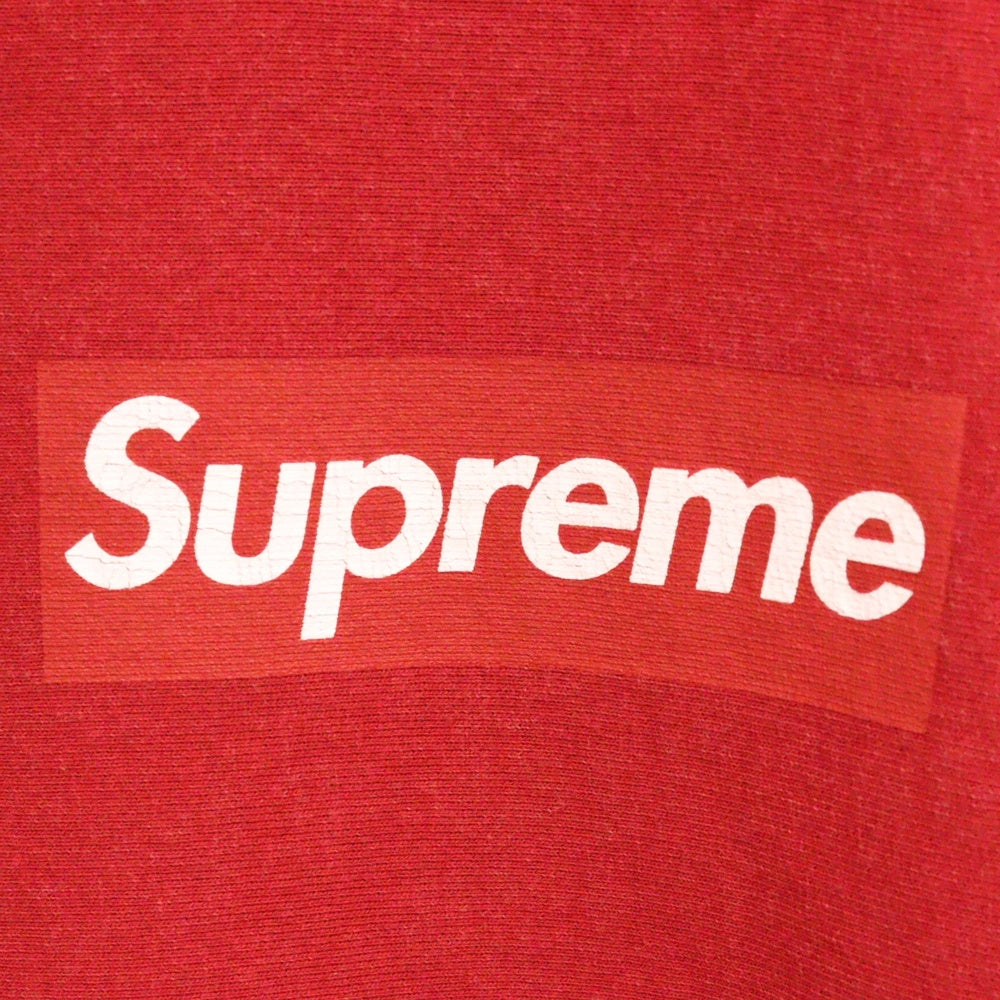 SUPREME(シュプリーム) 25SS Washed Box Logo Crewneck ウォッシュ加工 ボックスロゴ クルーネック トレーナー レッド