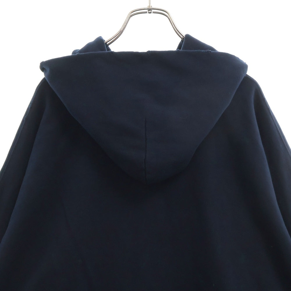 BALENCIAGA(バレンシアガ) Round Hoodie BE NICE ダメージ加工 プルオーバースウェットパーカー フーディー ネイビー 761458 TPVE5