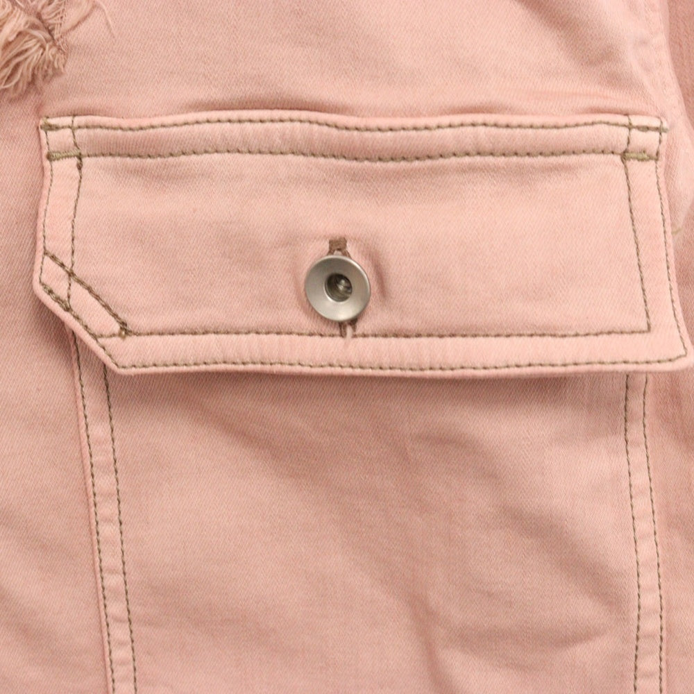 DRKSHDW(ダークシャドウ) Distressed Effect Cropped Denim Jacket クロップド ダメージ加工デニムジャケット ピンク DS01C6709-SLH