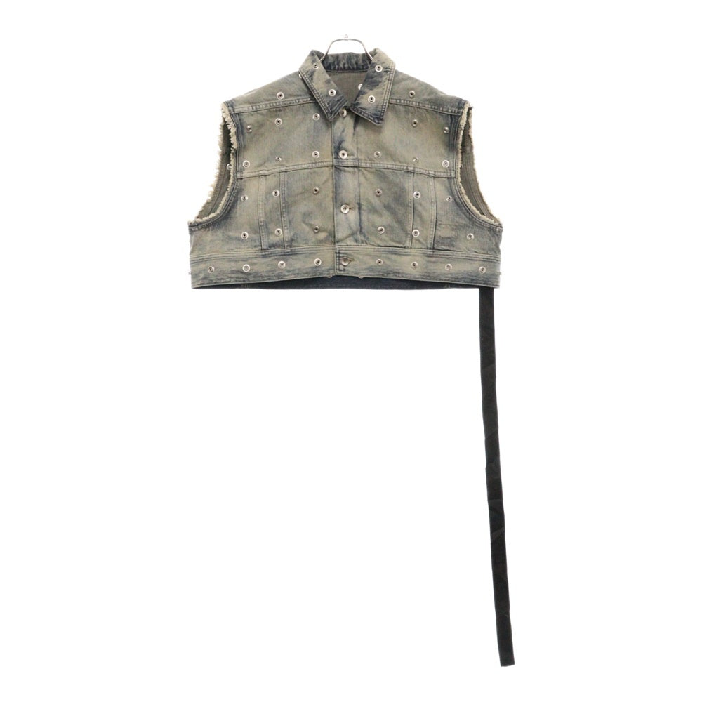 DRKSHDW(ダークシャドウ) Cropped Jacket スタッズ装飾 クロップド デニムジャケット デニムベスト インディゴ DS01D1710-DKYES2