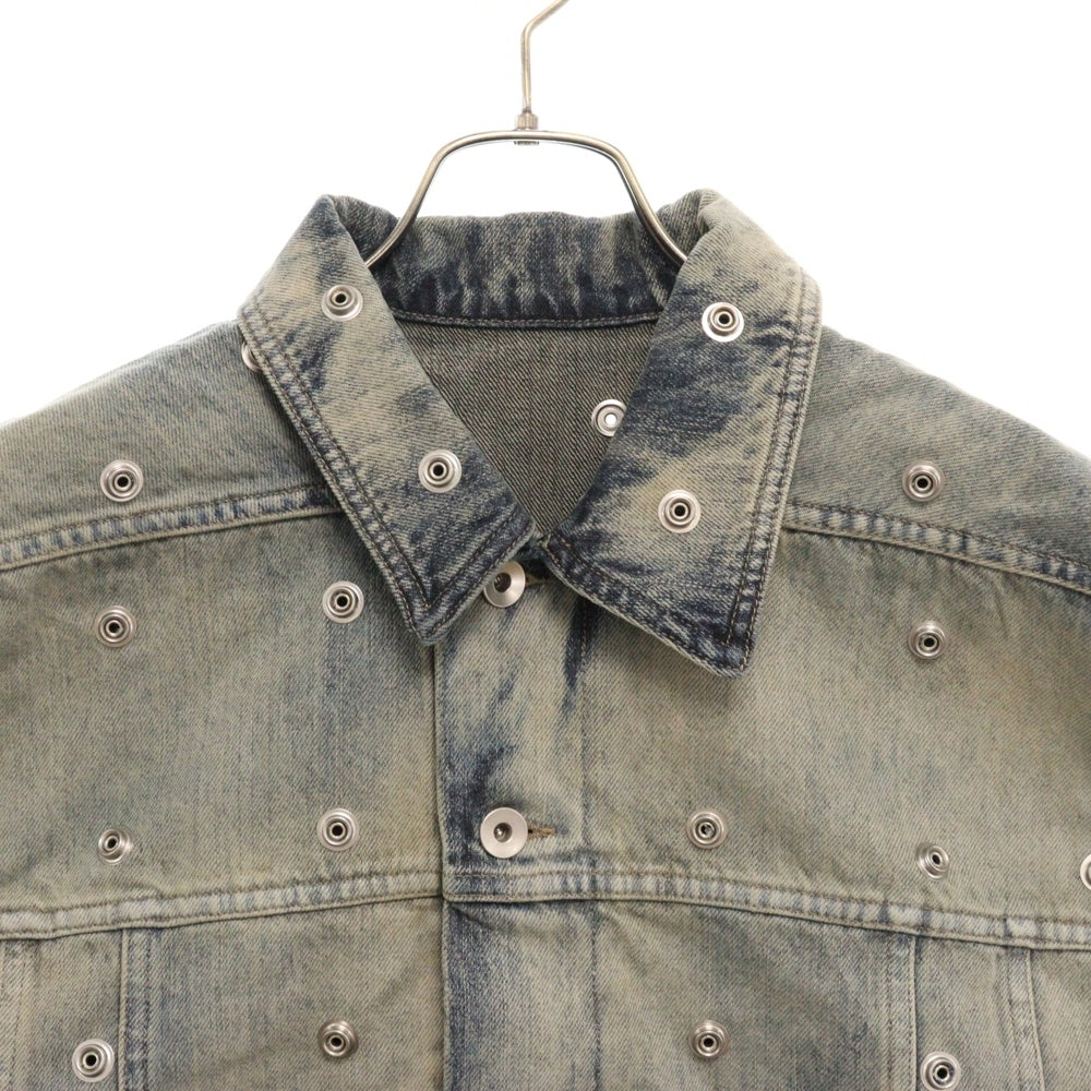 DRKSHDW(ダークシャドウ) Cropped Jacket スタッズ装飾 クロップド デニムジャケット デニムベスト インディゴ DS01D1710-DKYES2