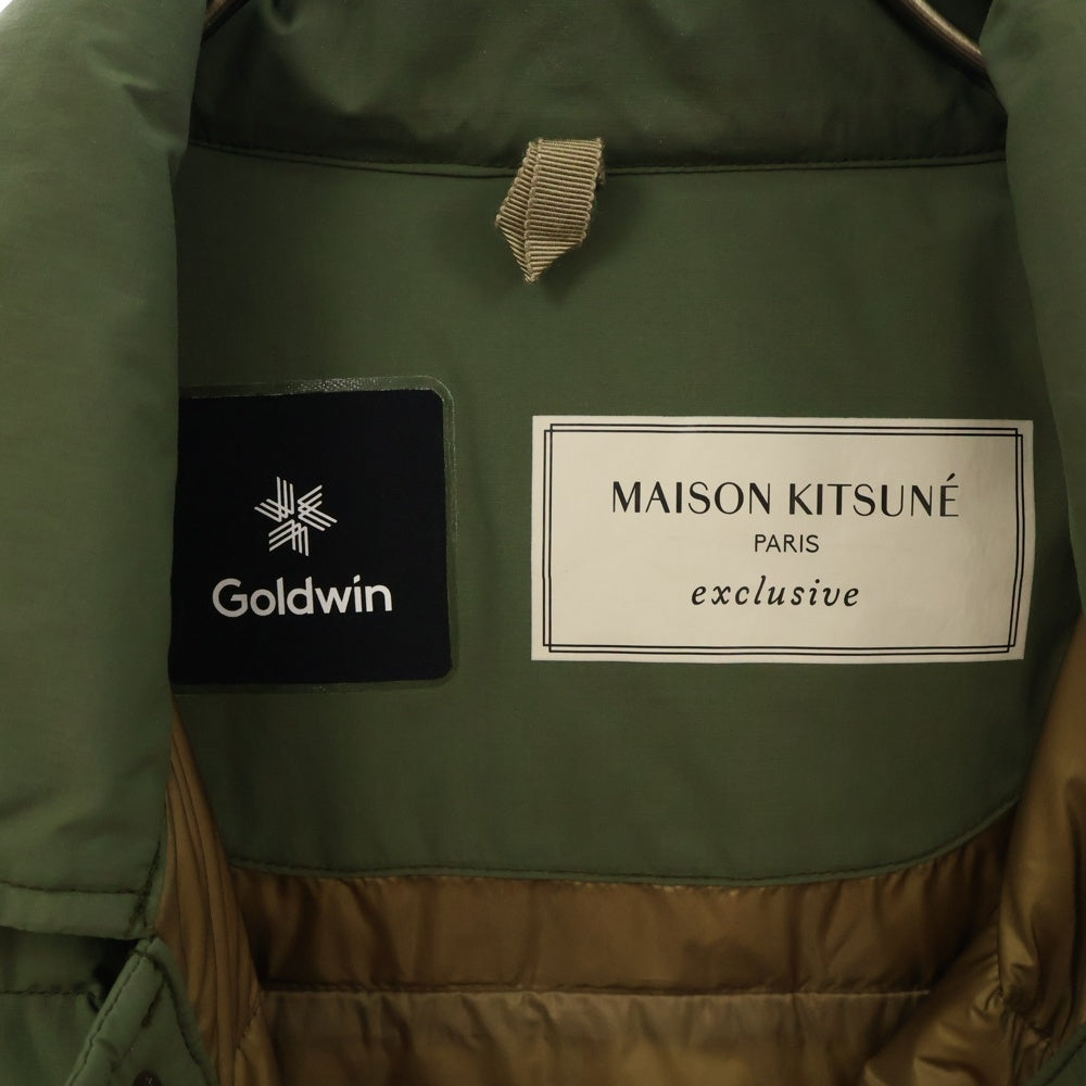 MAISON KITSUNE(メゾンキツネ) ×GOLDWIN Down Shell Shirt ×ゴールドウイン ロゴ刺繍 ダウンシェルシャツ ジャケット グリーン GL21712PM