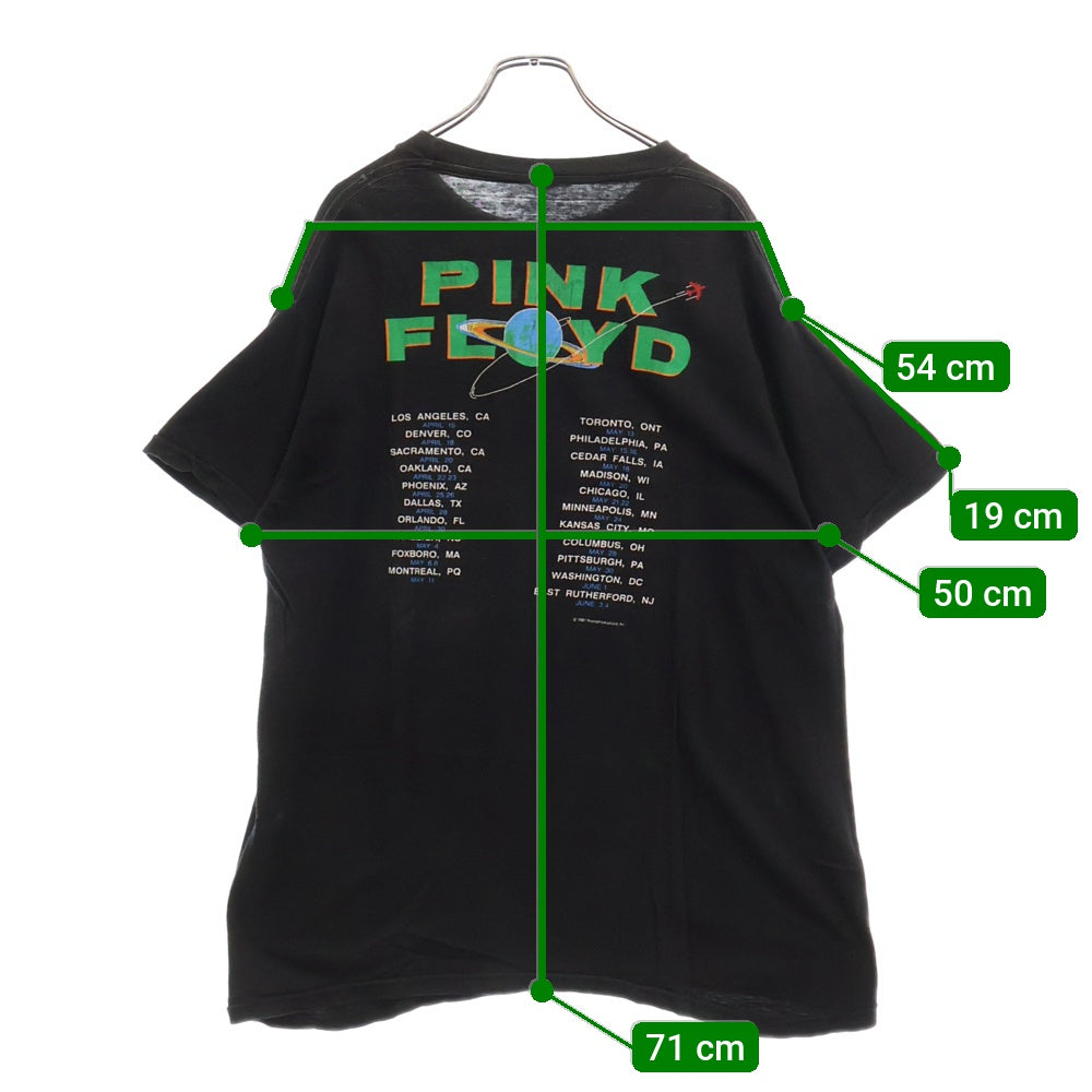 VINTAGE(ヴィンテージ) 80S PINK FLOYD US TOUR T-SHIRT ピンクフロイド アメリカツアー 半袖Tシャツ バンドTシャツ バンT ブラック