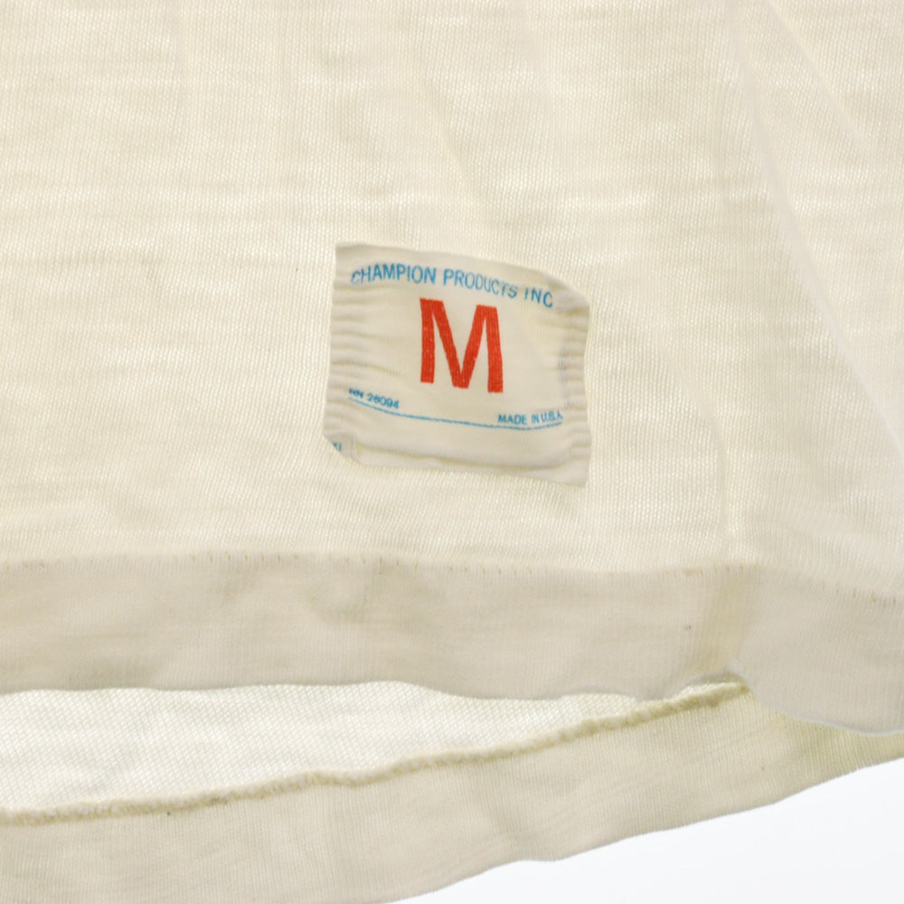 VINTAGE(ヴィンテージ) 70S Champion チャンピオン 染込み4段 七分丈Tシャツ フットボールシャツ ホワイト