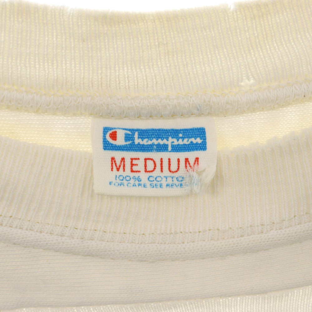 VINTAGE(ヴィンテージ) 70S Champion チャンピオン 染込み4段 七分丈Tシャツ フットボールシャツ ホワイト