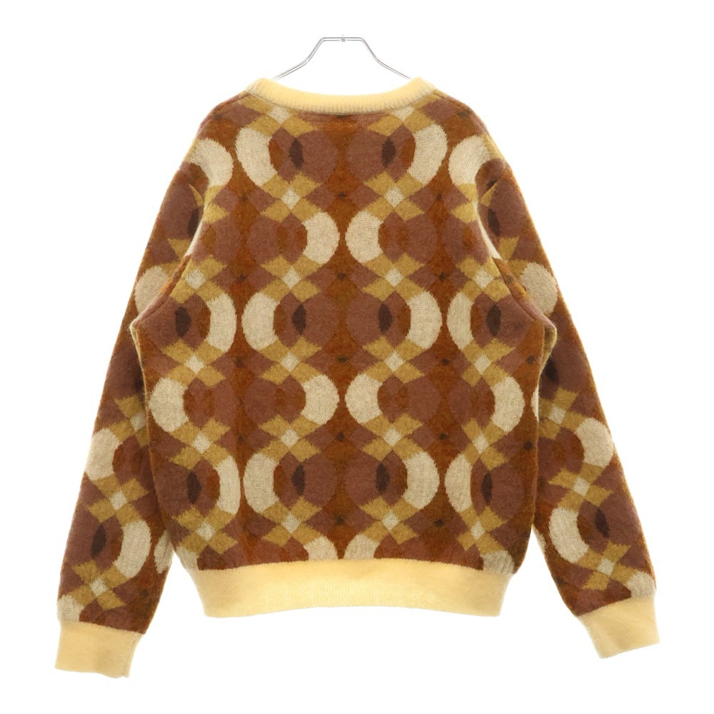 CMMN SWDN(コモンスウェーデン) 22AW Xander Mohair Sweater モヘアニット総柄クルーネックセーター ブラウン