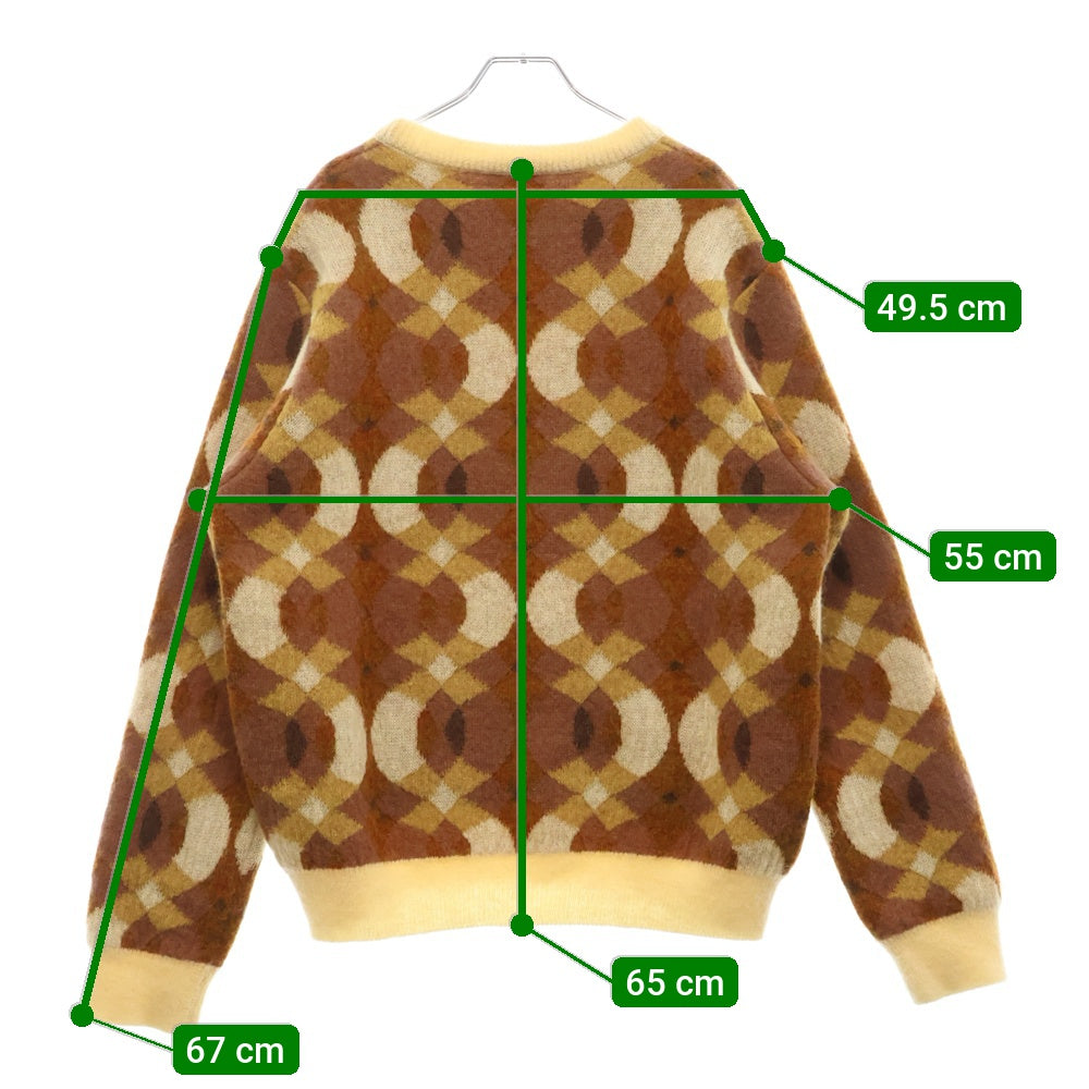 CMMN SWDN(コモンスウェーデン) 22AW Xander Mohair Sweater モヘアニット総柄クルーネックセーター ブラウン