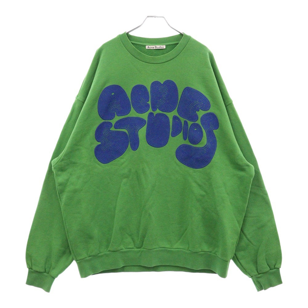 Acne Studios(アクネ ストゥディオズ) Bubble Logo Sweatshirt バブルロゴ クルーネックスウェットトレーナー グリーン FN-MN-SWEA000311 BI0172-
