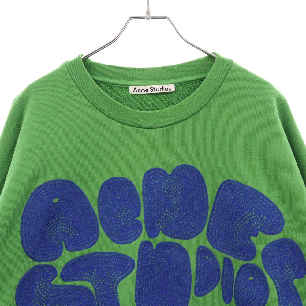 Acne Studios(アクネ ストゥディオズ) Bubble Logo Sweatshirt バブルロゴ クルーネックスウェットトレーナー グリーン FN-MN-SWEA000311 BI0172-