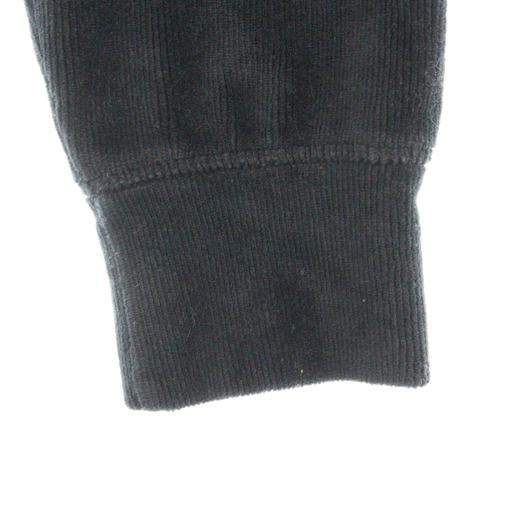 ALEXANDER WANG(アレキサンダーワン) Cropped Hoodie ベロアコーデュロイ プルオーバーパーカー フーディー ブラック レディース