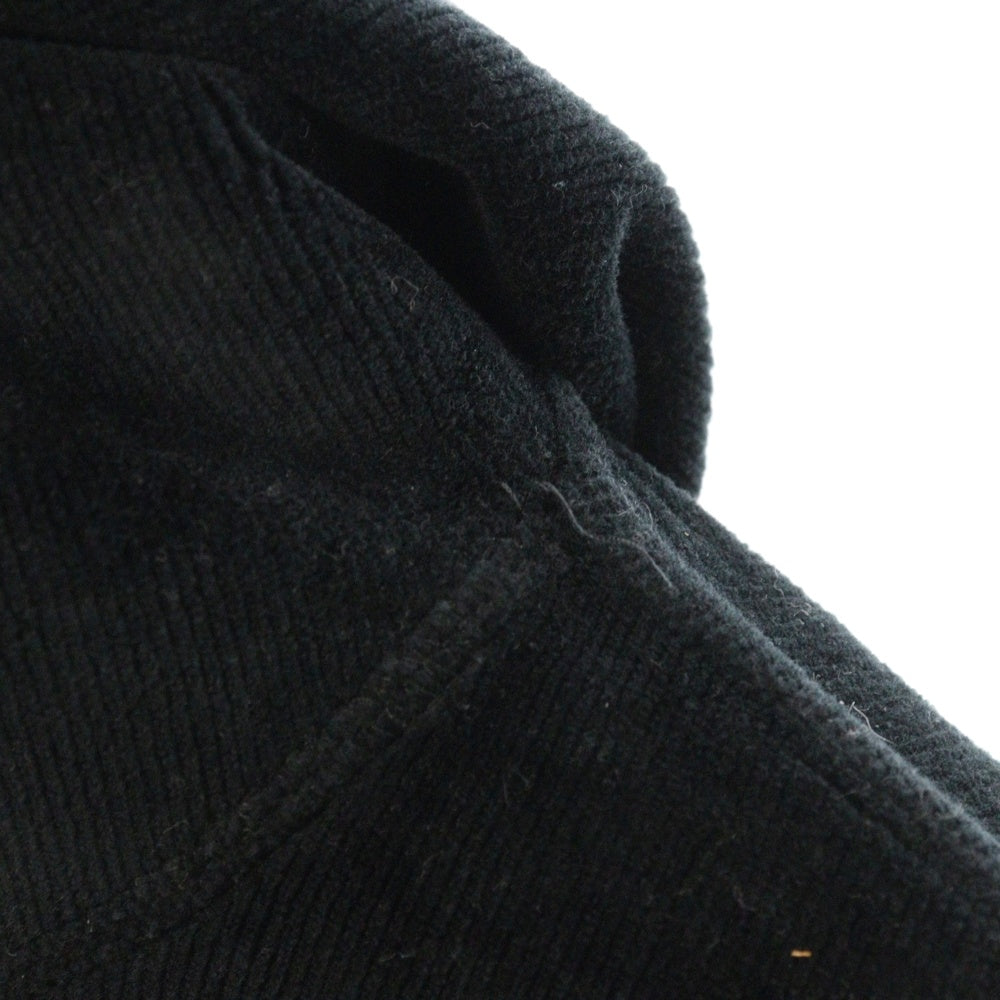 ALEXANDER WANG(アレキサンダーワン) Cropped Hoodie ベロアコーデュロイ プルオーバーパーカー フーディー ブラック レディース