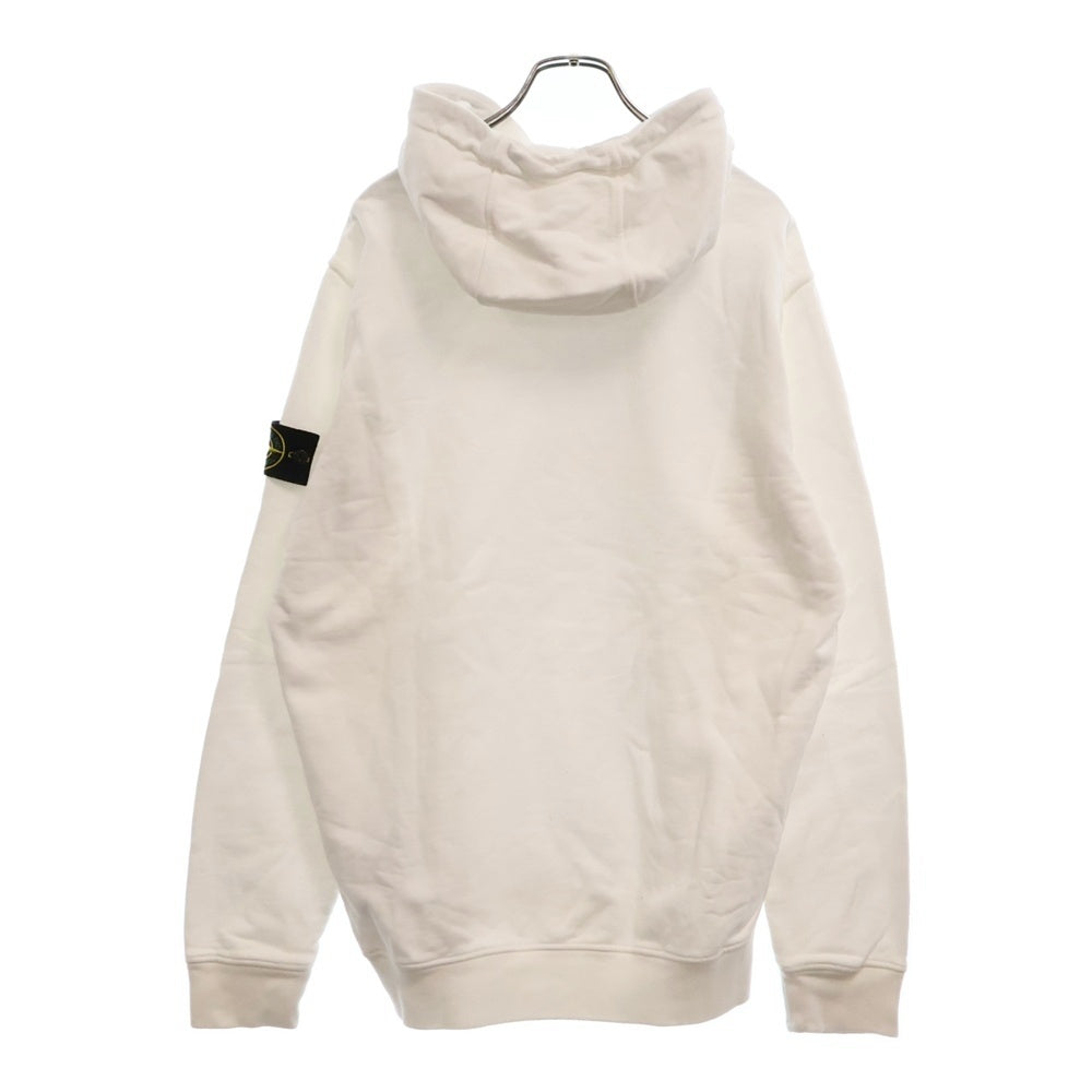 STONE ISLAND(ストーンアイランド) Wappen Patch Two Button Cotton Hoodie ロゴワッペン プルオーバースウェットパーカー フーディー ホワイト 711560720