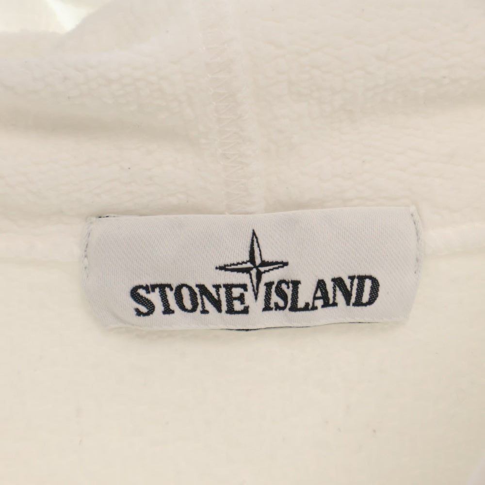 STONE ISLAND(ストーンアイランド) Wappen Patch Two Button Cotton Hoodie ロゴワッペン プルオーバースウェットパーカー フーディー ホワイト 711560720