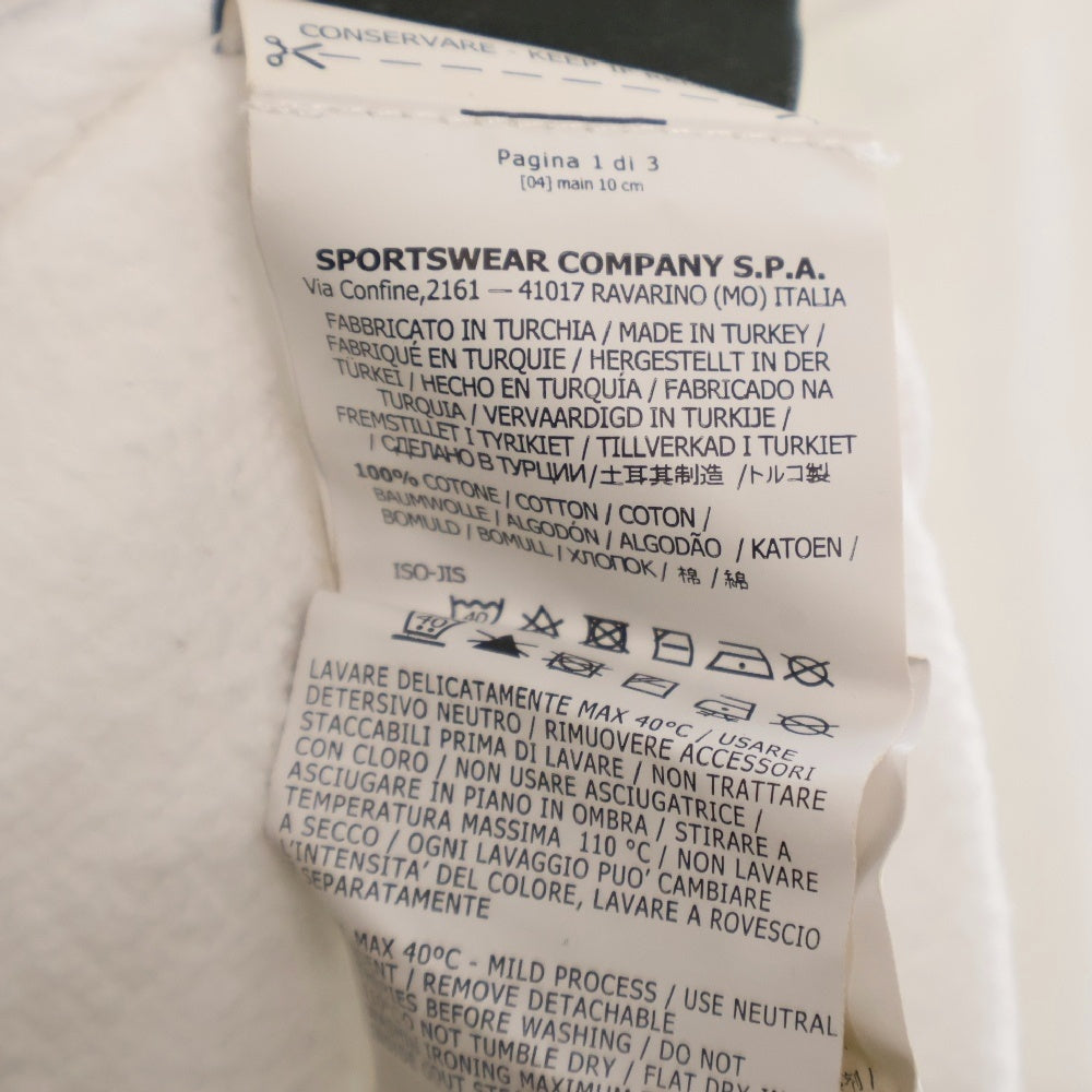 STONE ISLAND(ストーンアイランド) Wappen Patch Two Button Cotton Hoodie ロゴワッペン プルオーバースウェットパーカー フーディー ホワイト 711560720