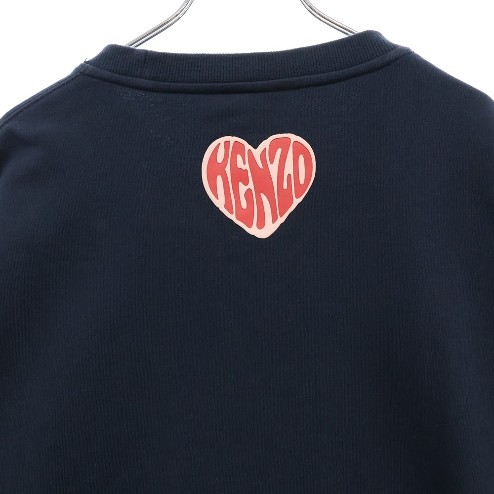 KENZO(ケンゾー) HEARTS CLASSIC SW ハートロゴプリント クルーネックスウェットトレーナー ネイビー FD65SW0814MF