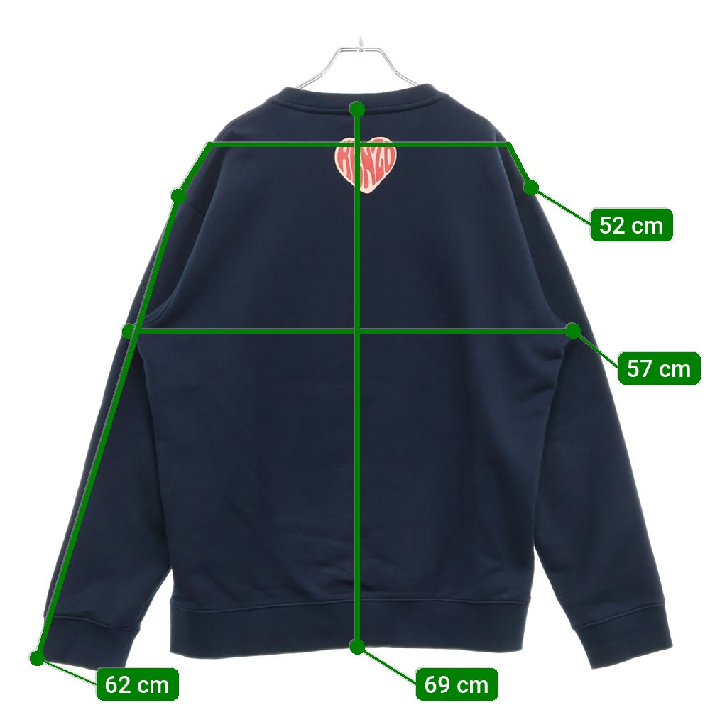KENZO(ケンゾー) HEARTS CLASSIC SW ハートロゴプリント クルーネックスウェットトレーナー ネイビー FD65SW0814MF
