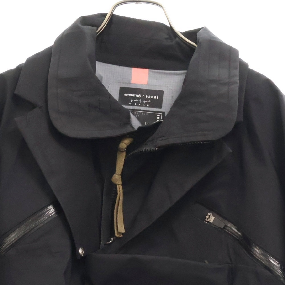 ACRONYM(アクロニウム) 22SS ×sacai TRENCH COAT ×サカイ ドッキング ナイロントレンチコート ロングコート ブラック 22-02760M