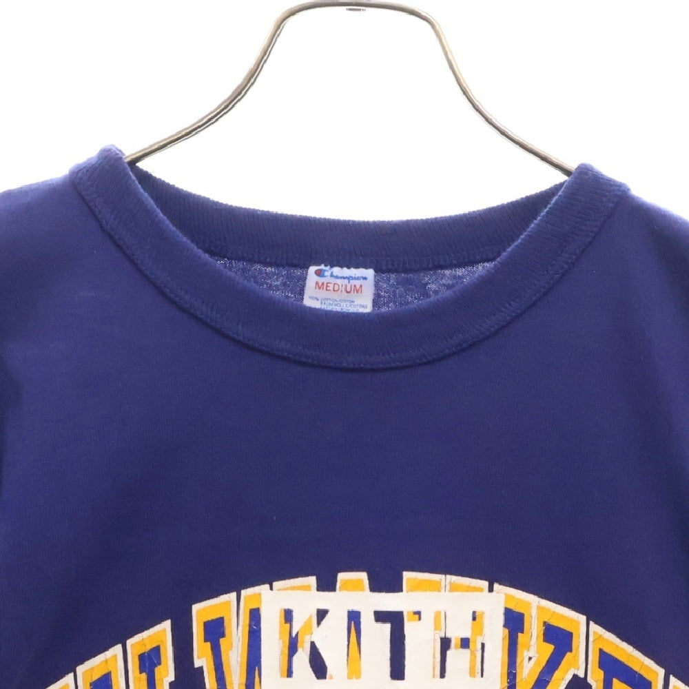 KITH(キス) Champion Vintage T-Shirt チャンピオン カレッジプリント半袖Tシャツ ネイビー