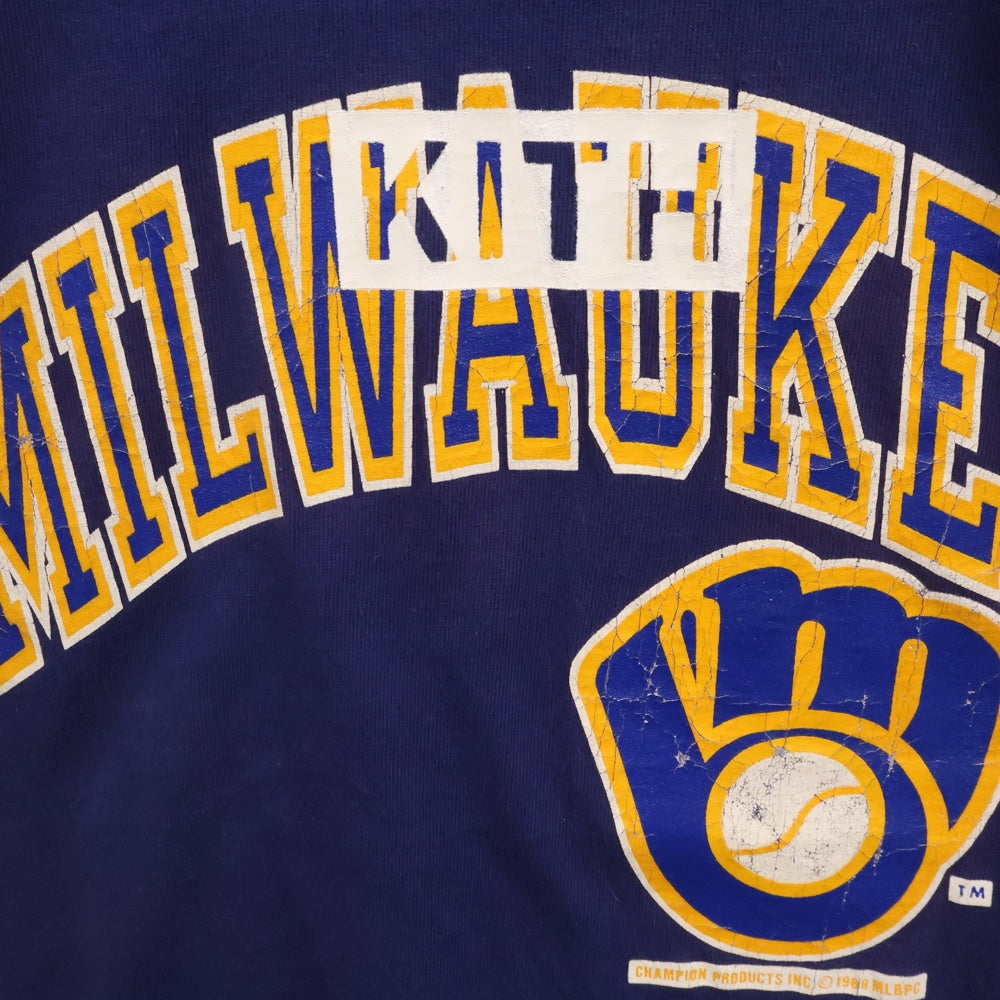 KITH(キス) Champion Vintage T-Shirt チャンピオン カレッジプリント半袖Tシャツ ネイビー
