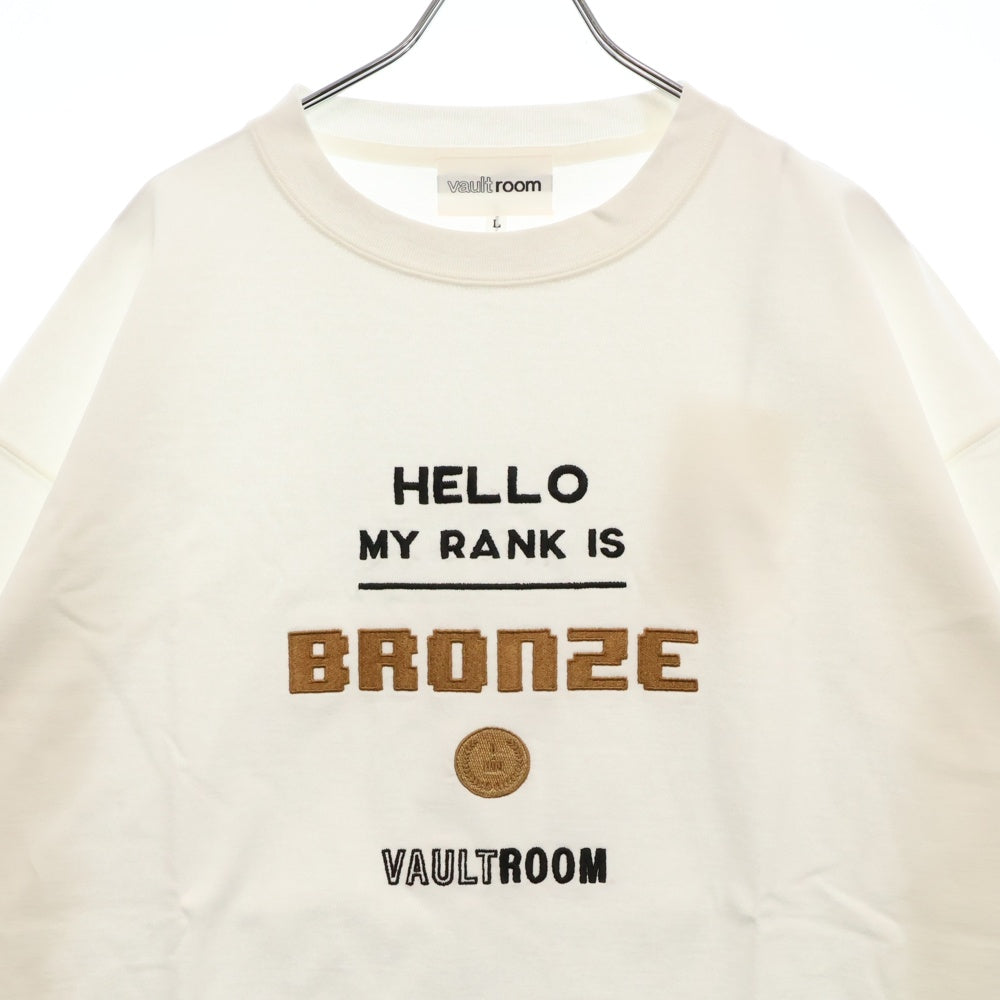 VAULTROOM(ボルトルーム) BRONZE L/S TEE フロント刺繍 長袖Tシャツ ロンT カットソー ホワイト