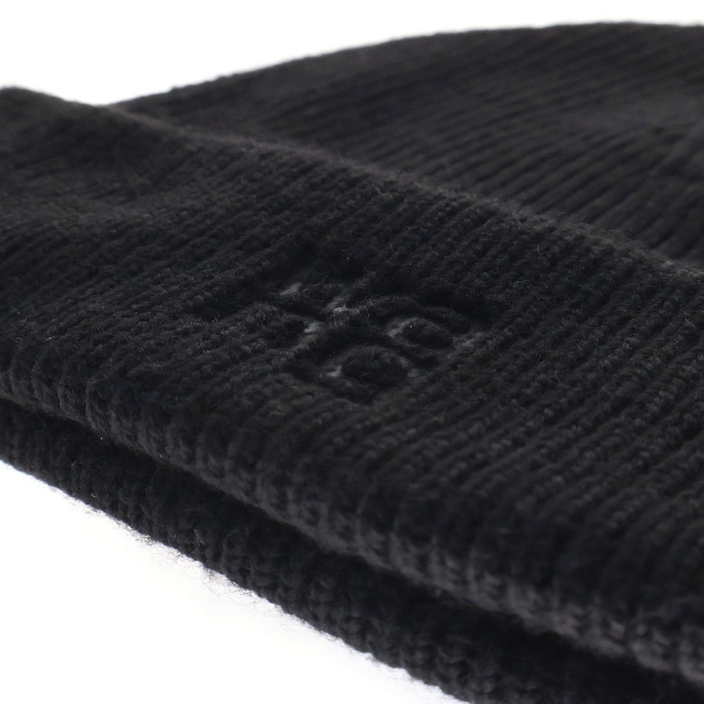 ALEXANDER WANG(アレキサンダーワン) DEBOSS BEANIE ロゴ刺繍ビーニー ニット帽 ビーニー ブラック 4KC4239073