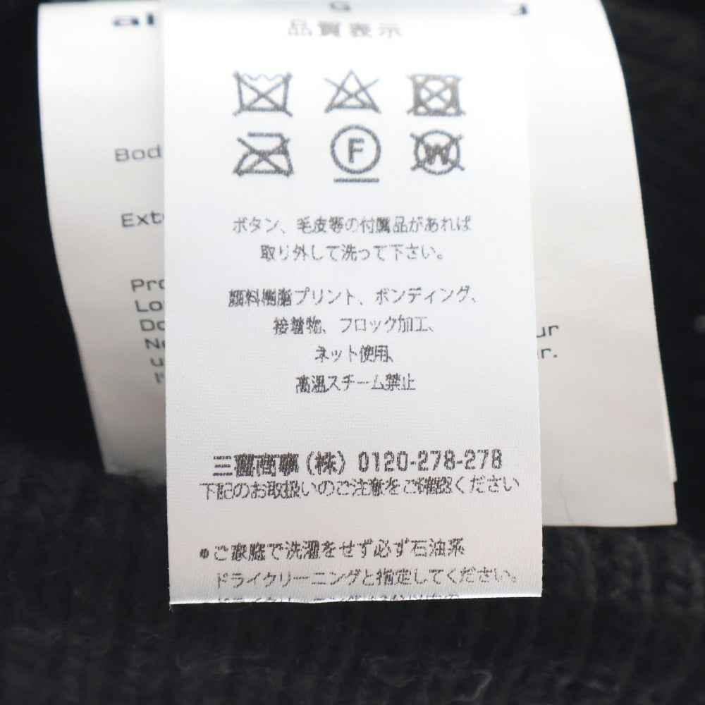 ALEXANDER WANG(アレキサンダーワン) DEBOSS BEANIE ロゴ刺繍ビーニー ニット帽 ビーニー ブラック 4KC4239073