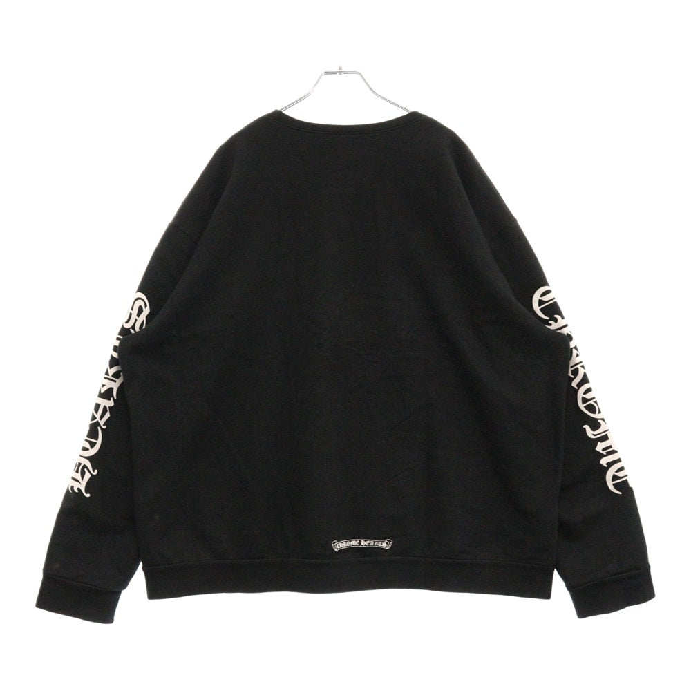 CHROME HEARTS(クロムハーツ) SWTSHRT PLVR ネックロゴプリント クルーネックスウェット トレーナー ブラック