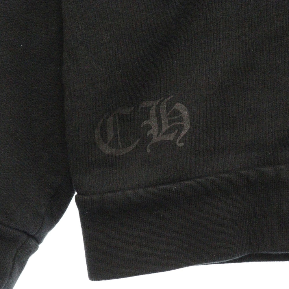 CHROME HEARTS(クロムハーツ) SWTSHRT PLVR ネックロゴプリント クルーネックスウェット トレーナー ブラック