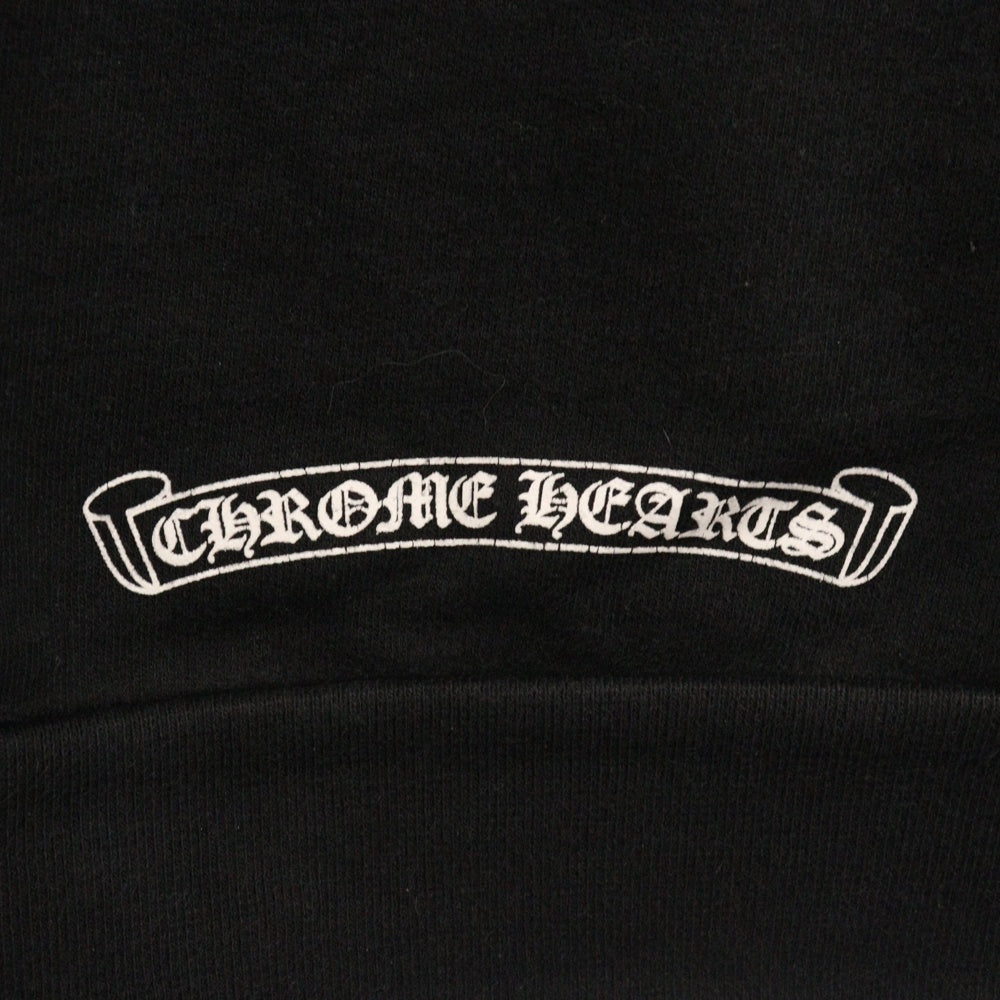 CHROME HEARTS(クロムハーツ) SWTSHRT PLVR ネックロゴプリント クルーネックスウェット トレーナー ブラック