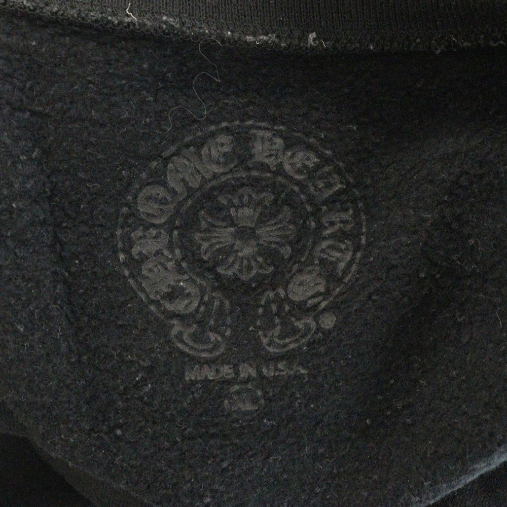 CHROME HEARTS(クロムハーツ) SWTSHRT PLVR ネックロゴプリント クルーネックスウェット トレーナー ブラック