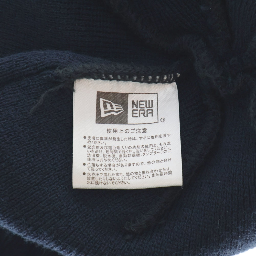 NEW ERA(ニューエラ) ×THE BLACK EYE PATCH ×ブラックアイパッチ B刺繍 ニット帽 ビーニー ネイビー
