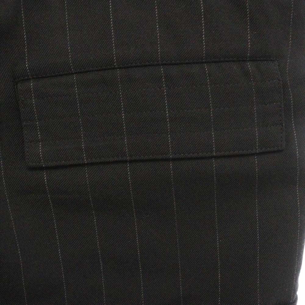 BLACK MEANS(ブラックミーンズ) Wool Zip Pants ジッパー ウールボンテージパンツ ストライプパンツ ブラック 945-74TP131-1