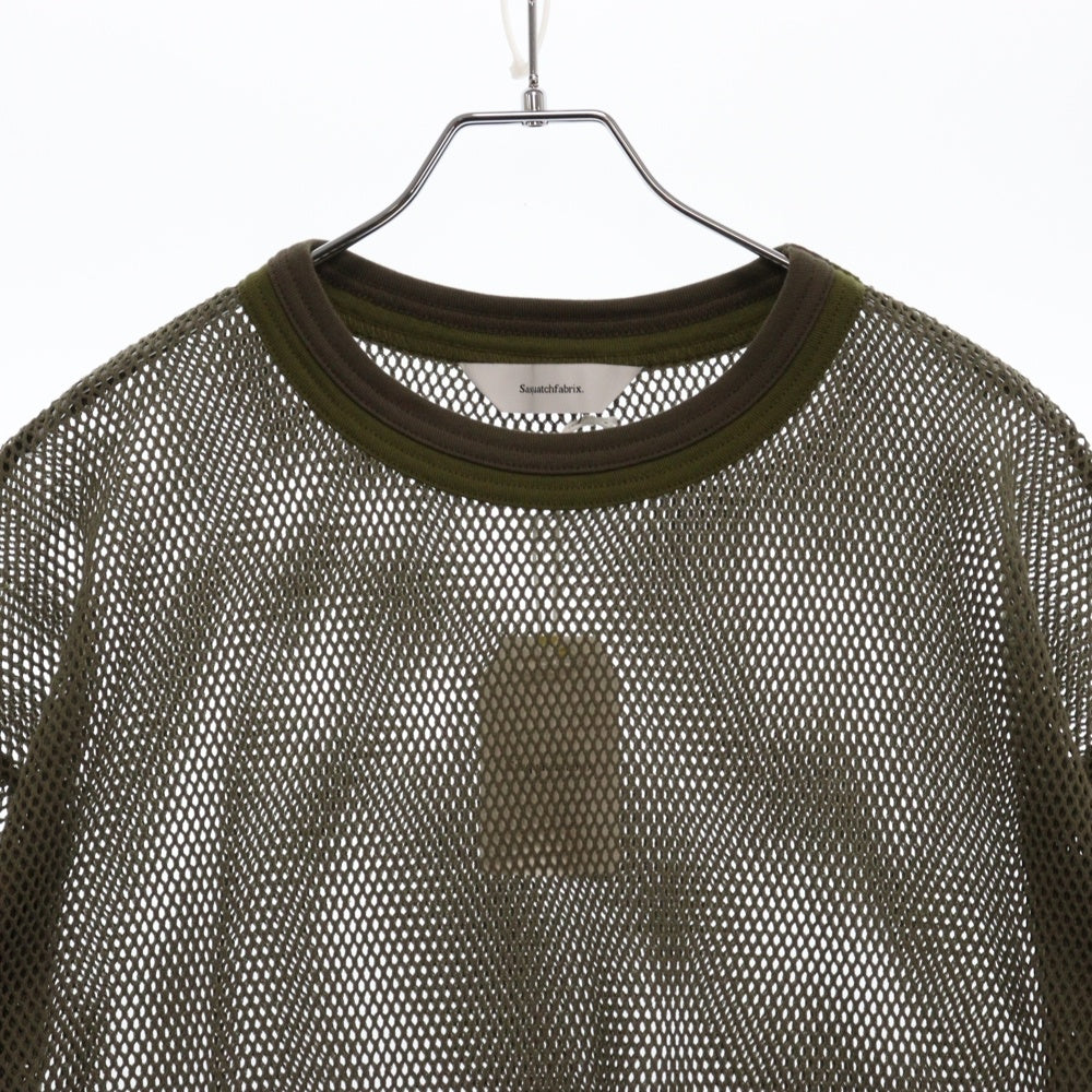 Sasquatchfabrix.(サスクワッチファブリックス) 25SS H/S TOP MESH 半袖メッシュTシャツ カーキ 25SS-CST-005