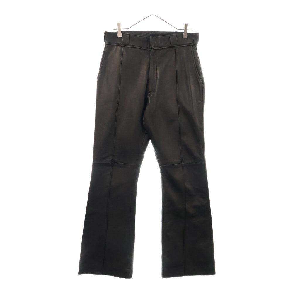 FILL THE BILL(フィルザビル) 24AW ×ALONE BOOTSCUT LEATHER PANTS ×アローン ブーツカット レザーパンツ ブラック 304-242012