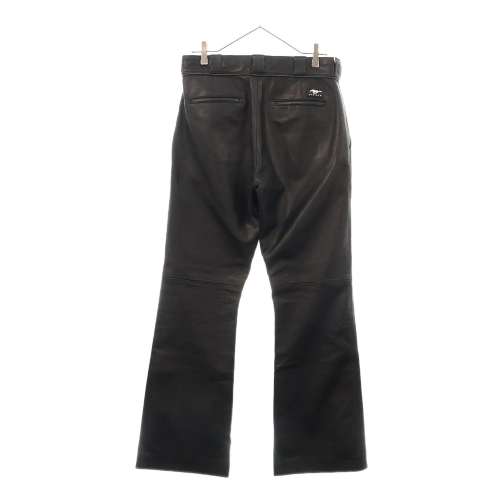 FILL THE BILL(フィルザビル) 24AW ×ALONE BOOTSCUT LEATHER PANTS ×アローン ブーツカット レザーパンツ ブラック 304-242012