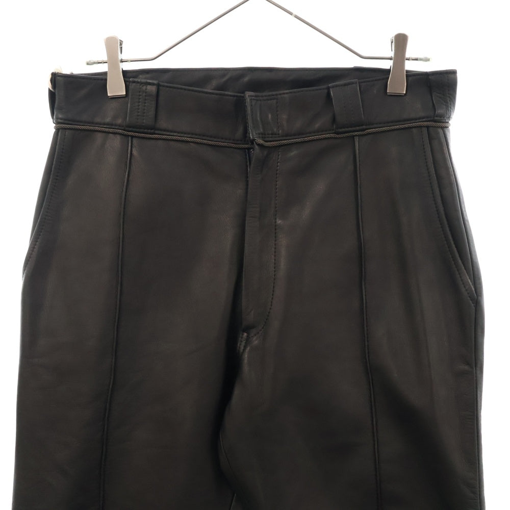 FILL THE BILL(フィルザビル) 24AW ×ALONE BOOTSCUT LEATHER PANTS ×アローン ブーツカット レザーパンツ ブラック 304-242012